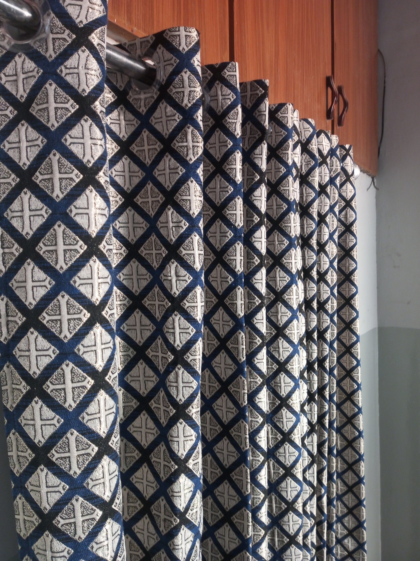 Elegant Geometric Eyelet Curtain