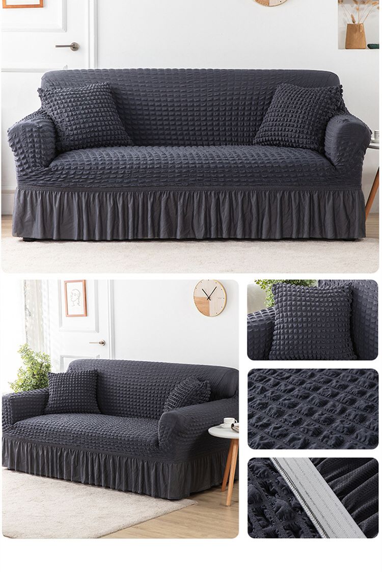 Luxury Sofa Cover with Skirt & Cushion Set