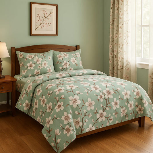"Vibrant Mosaic – Designer Bedsheet with Pillow Covers"