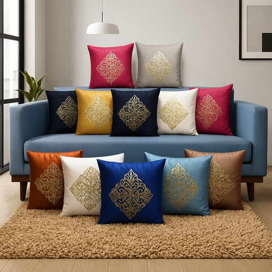 Luxury Embroidered Cushion Covers – 15x15 Inch