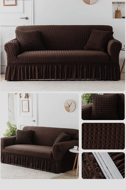 Luxury Sofa Cover with Skirt & Cushion Set